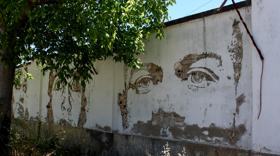 Trabalho de Vhils em Braço de Prata, Lisboa