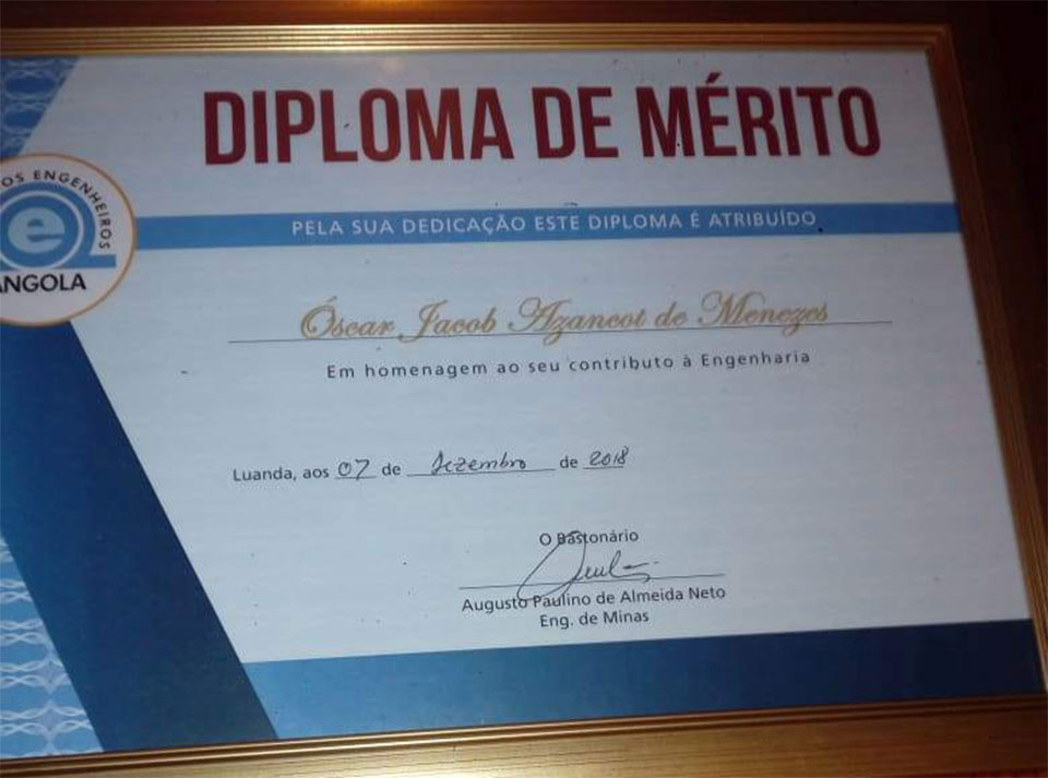 Diploma de mérito da Ordem dos Engenheiros