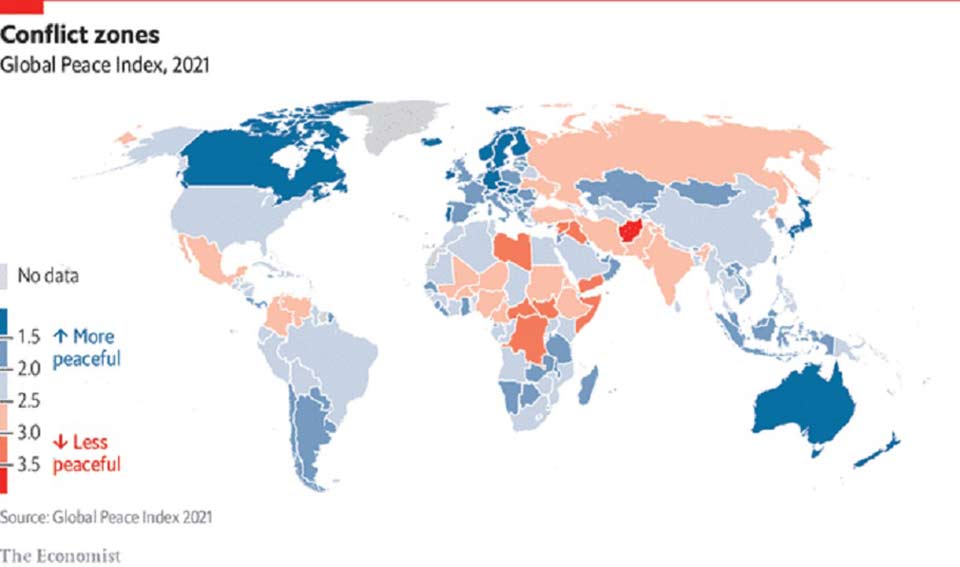 Mapa de todos os países com delegados ativos na EYCN: (1) Portugal